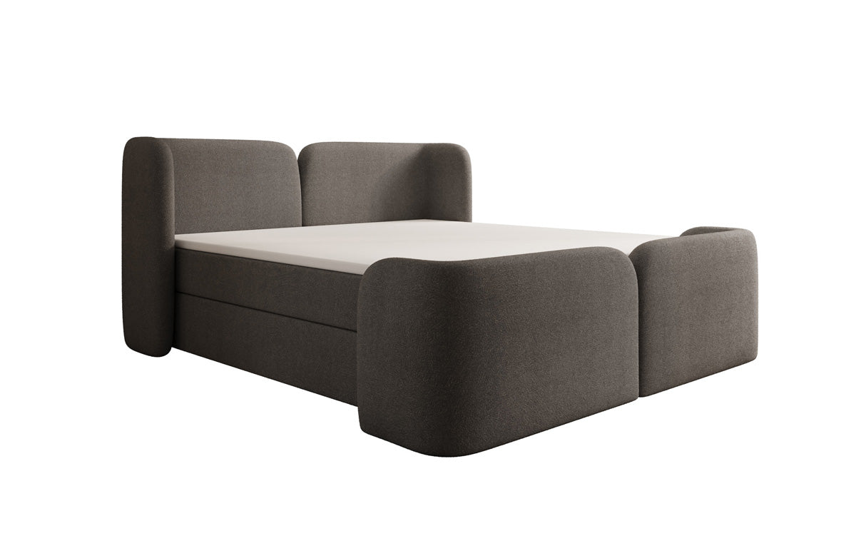 Boxspringbett Riva Bouclé mit Stauraum