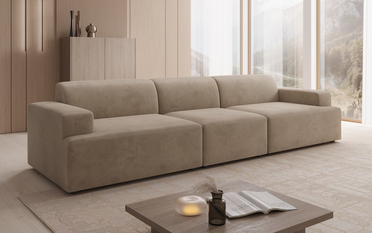 Designer Sofa Monza 3 Sitzer XXL in Samt