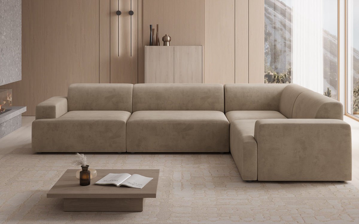 Designer Sofa Monza Wohnlandschaft L in Samt