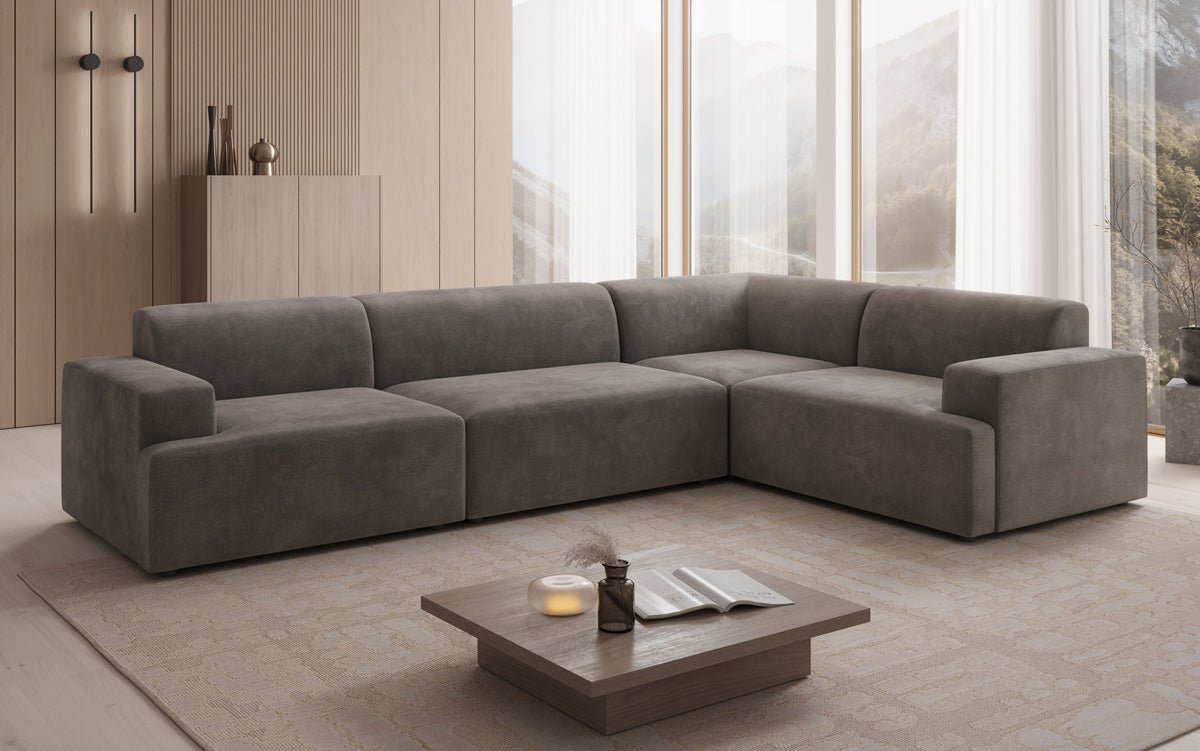 Designer Sofa Monza Wohnlandschaft L in Samt