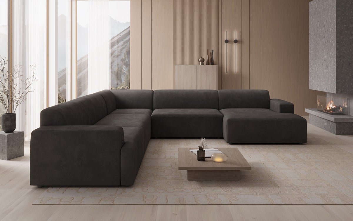 Designer Sofa Monza Wohnlandschaft U XXL in Samt