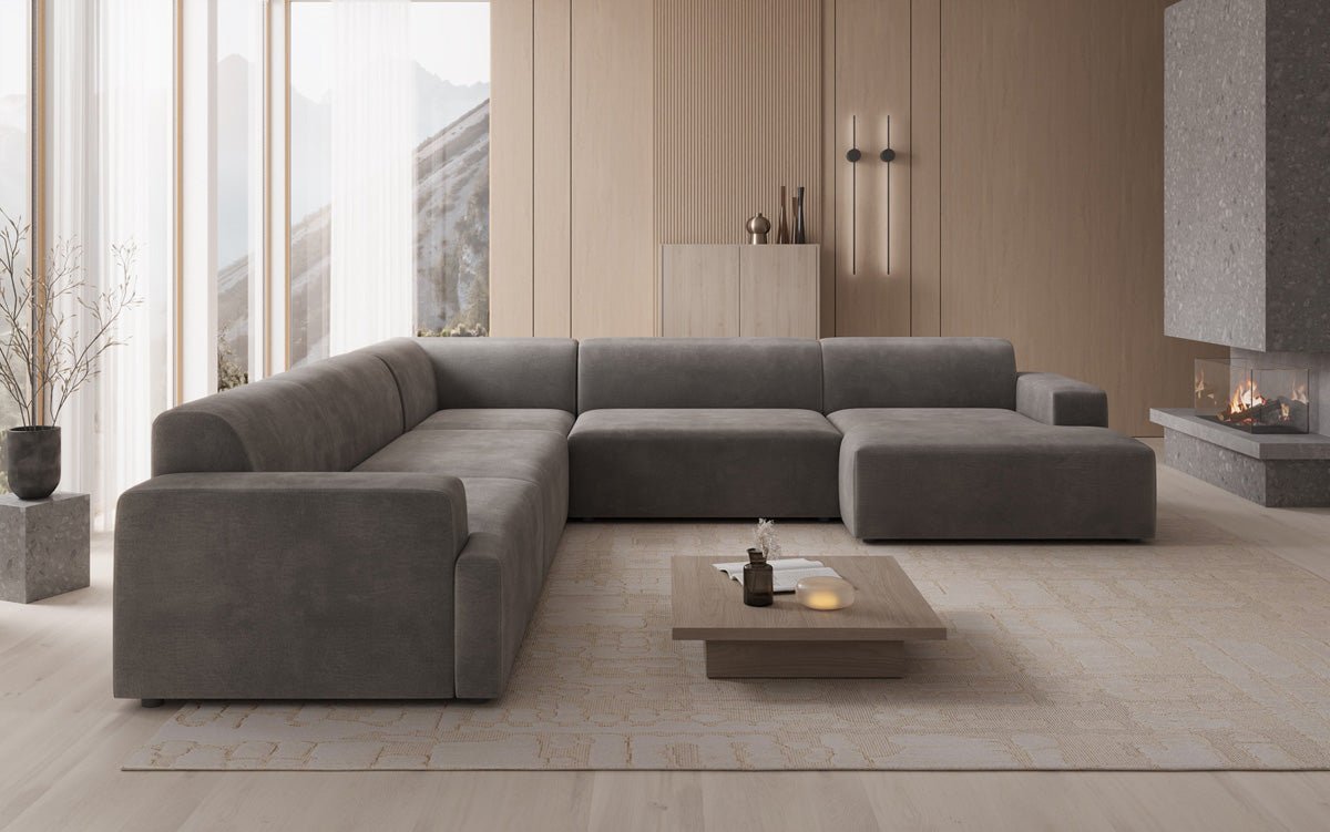 Designer Sofa Monza Wohnlandschaft U XXL in Samt