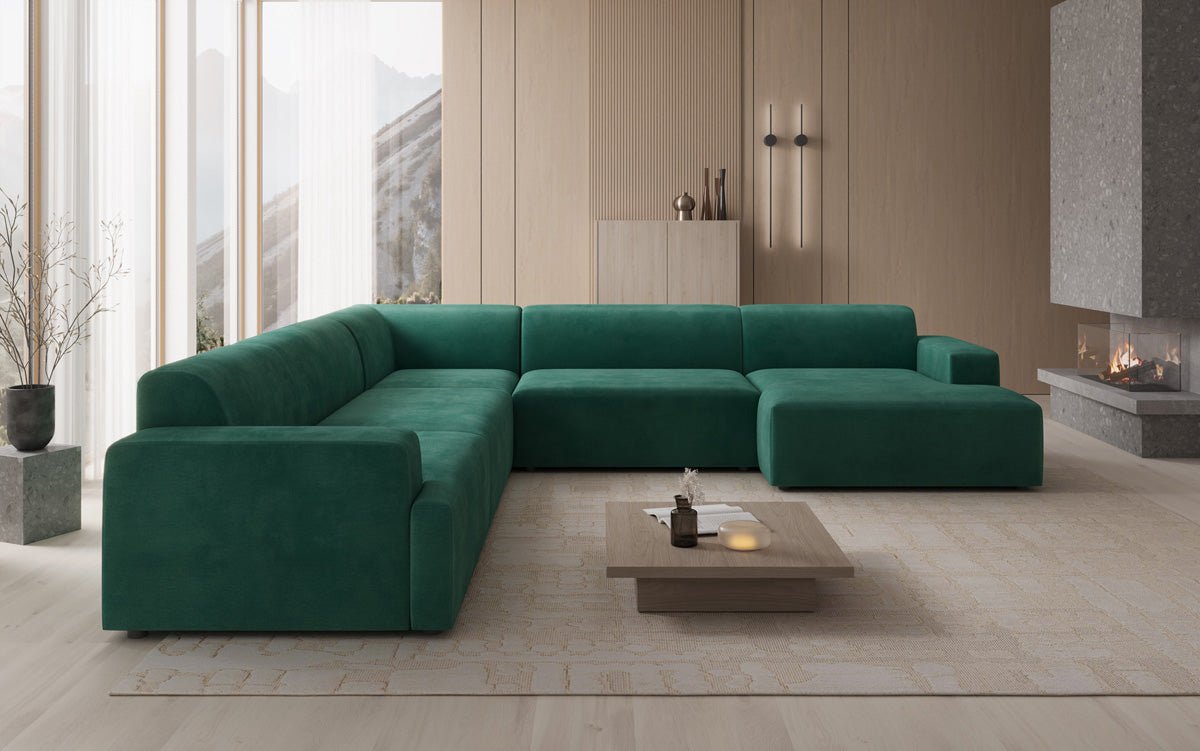 Designer Sofa Monza Wohnlandschaft U XXL in Samt