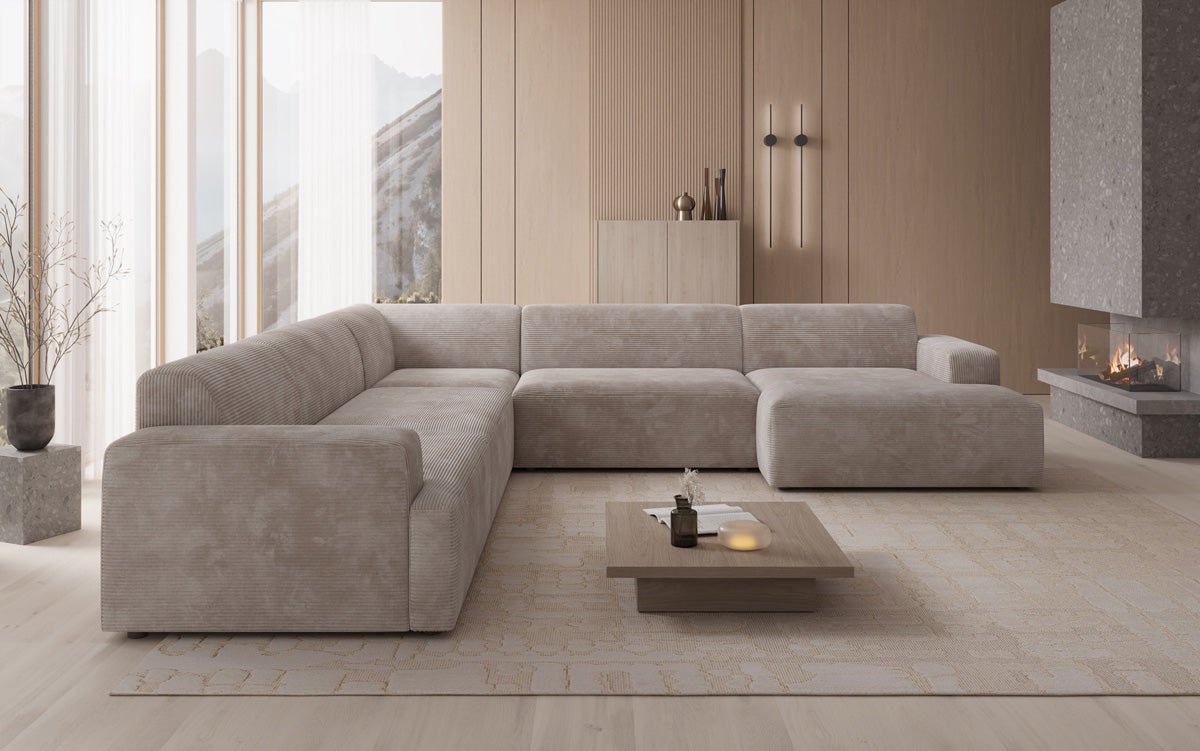 Designer Sofa Monza Wohnlandschaft U XXL in Cord