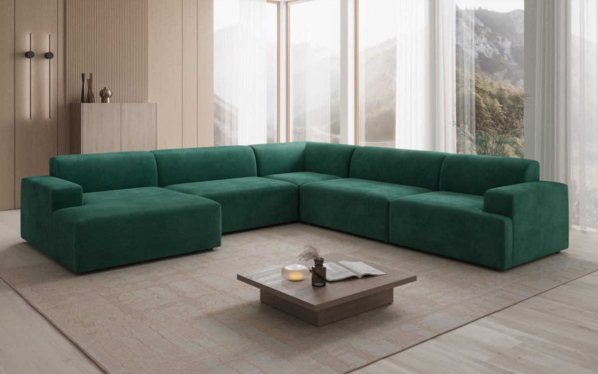 Designer Sofa Monza Wohnlandschaft U XXL in Samt