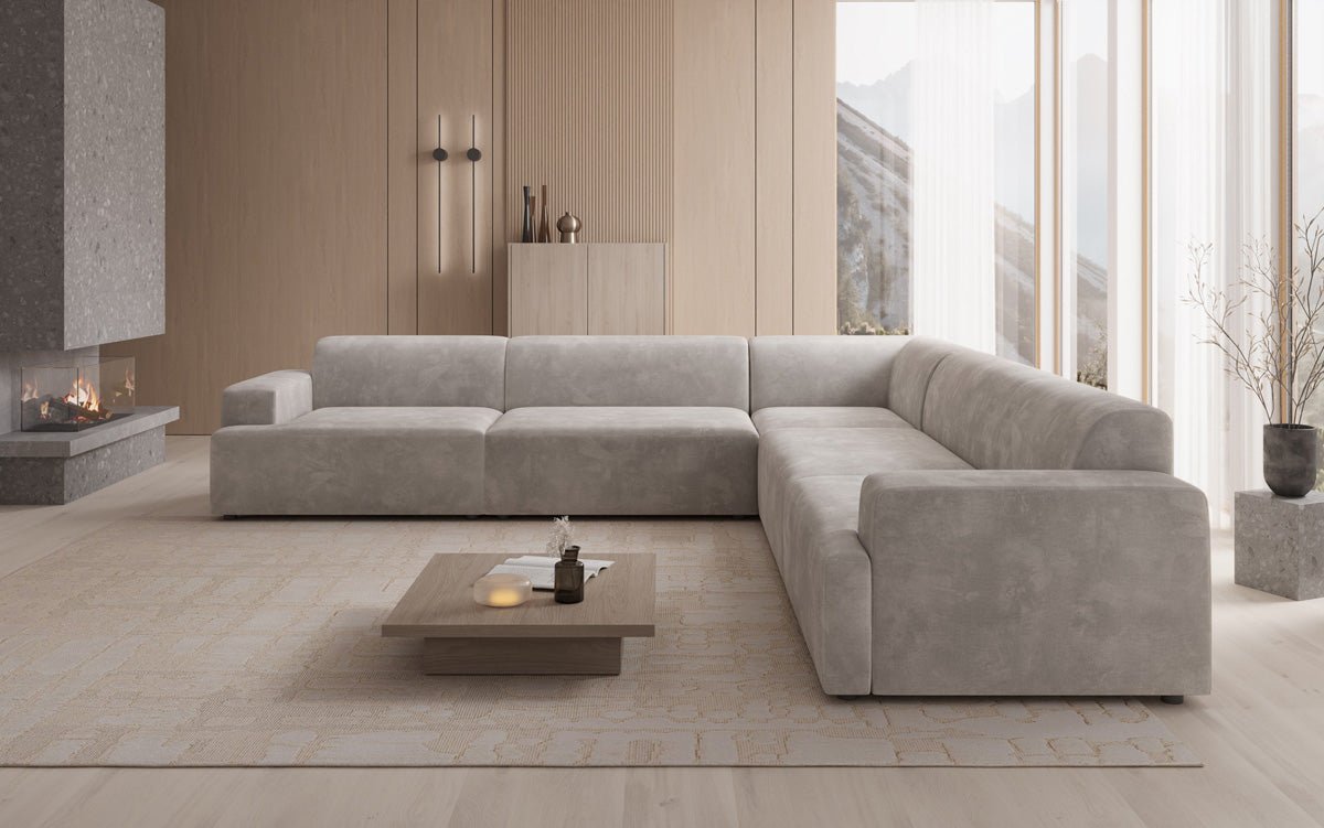Designer Sofa Monza Wohnlandschaft L XXL in Samt