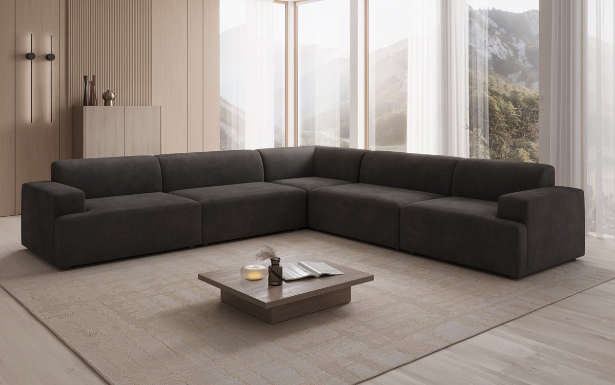 Designer Sofa Monza Wohnlandschaft L XXL in Samt