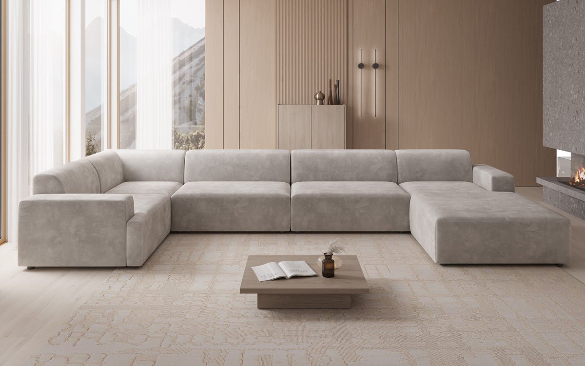 Designer Sofa Monza U XXL in Samt