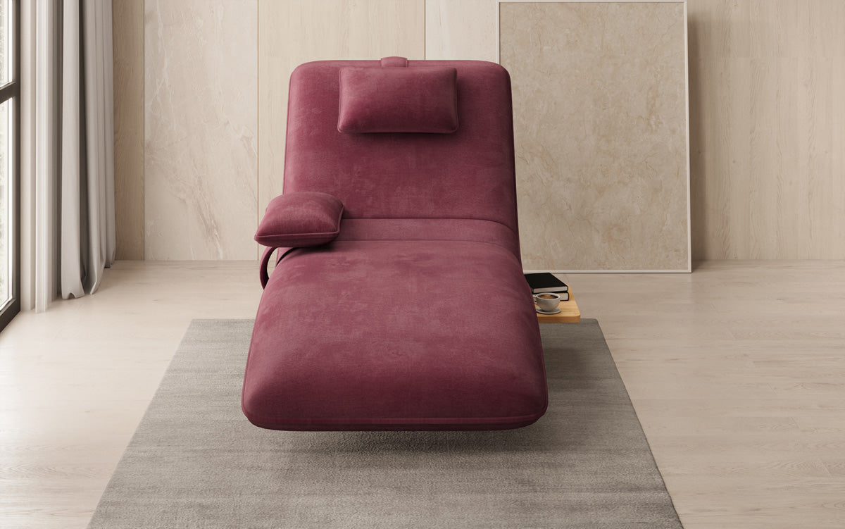 Designer Relax-Liege Velor Samt mit Drehfunktion und Beistelltisch