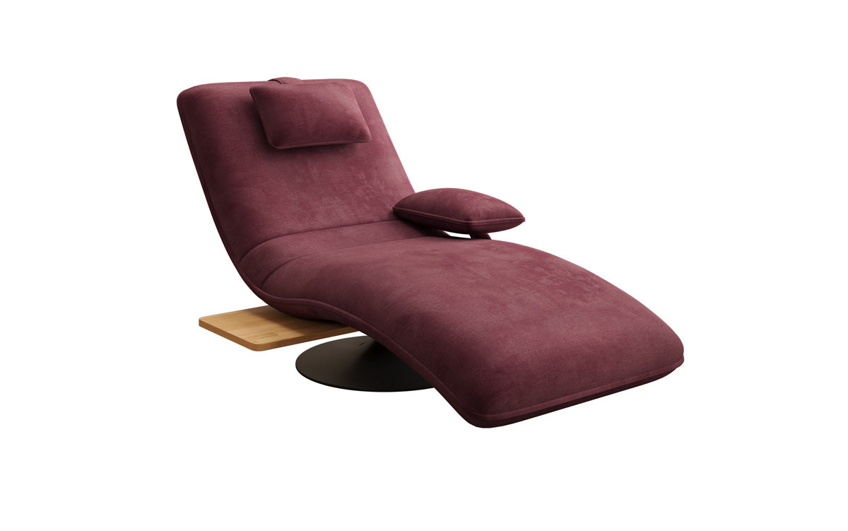 Designer Relax-Liege Velor Samt mit Drehfunktion und Beistelltisch