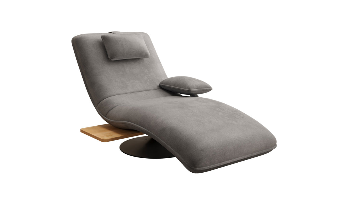 Designer Relax-Liege Velor Samt mit Drehfunktion und Beistelltisch