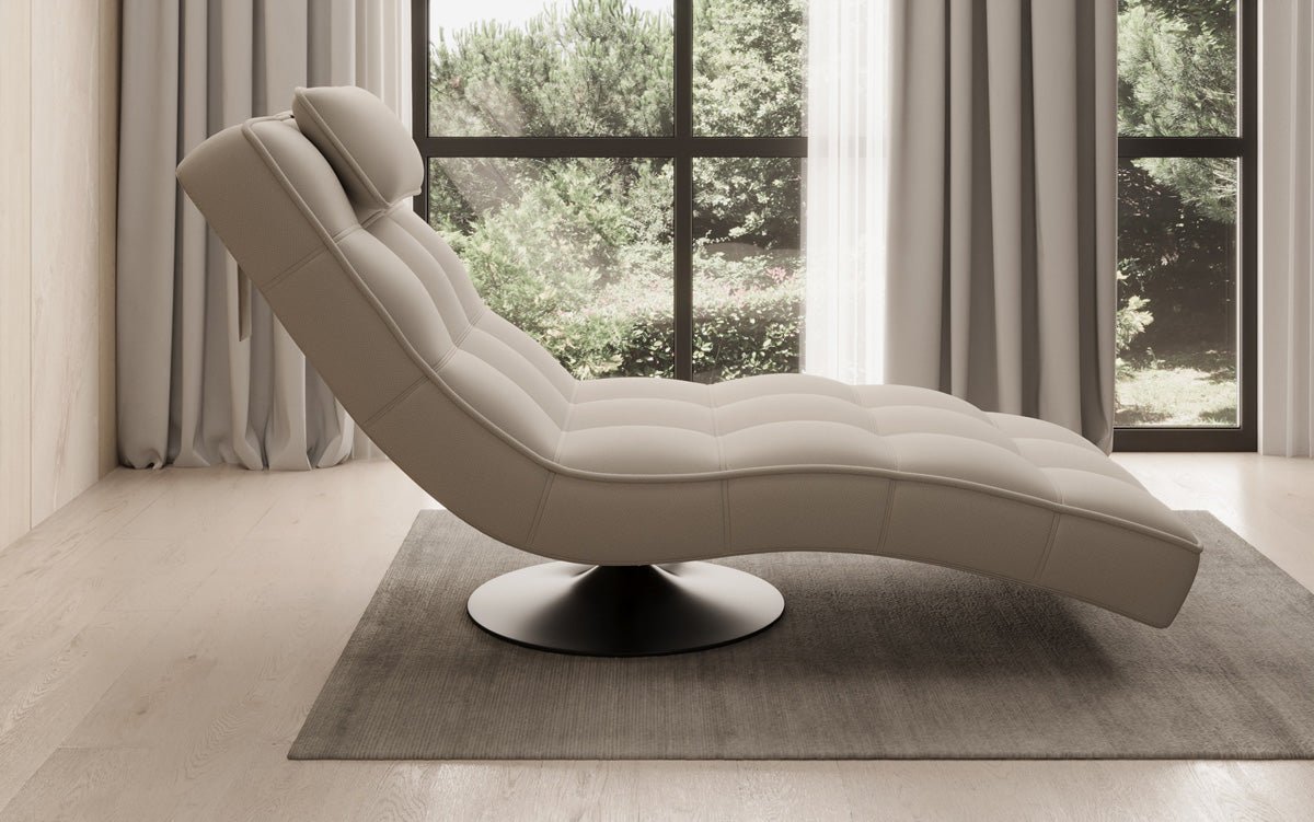 Designer Relax-Liege Livara Stoff mit Drehfunktion