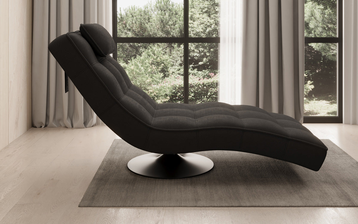 Designer Relax-Liege Livara Stoff mit Drehfunktion