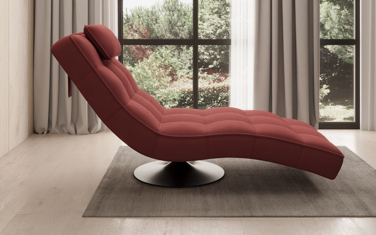 Designer Relax-Liege Livara Stoff mit Drehfunktion