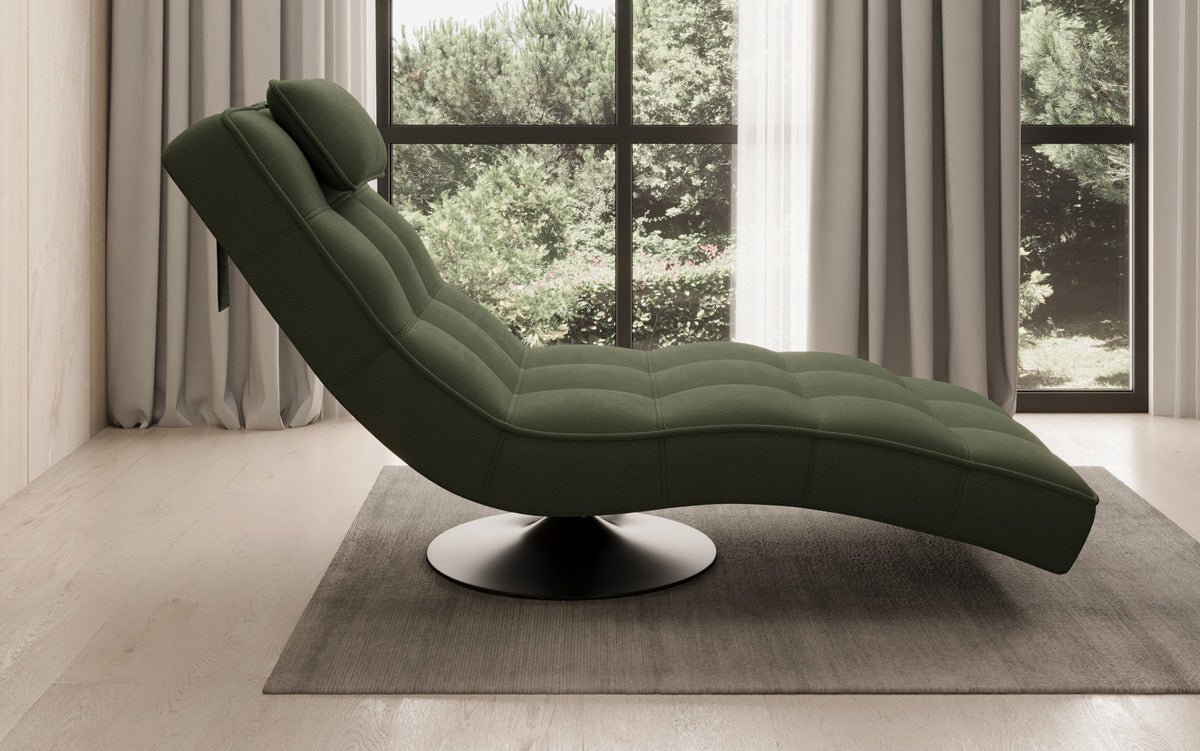 Designer Relax-Liege Livara Stoff mit Drehfunktion