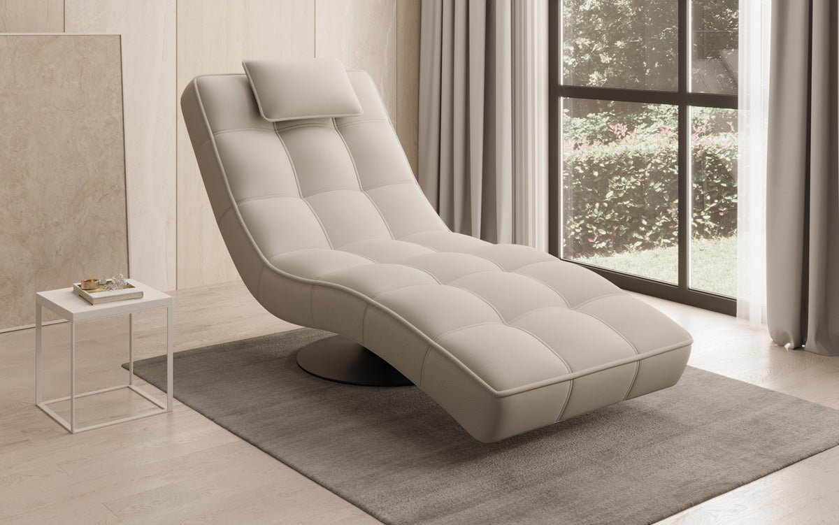 Designer Relax-Liege Livara Stoff mit Drehfunktion