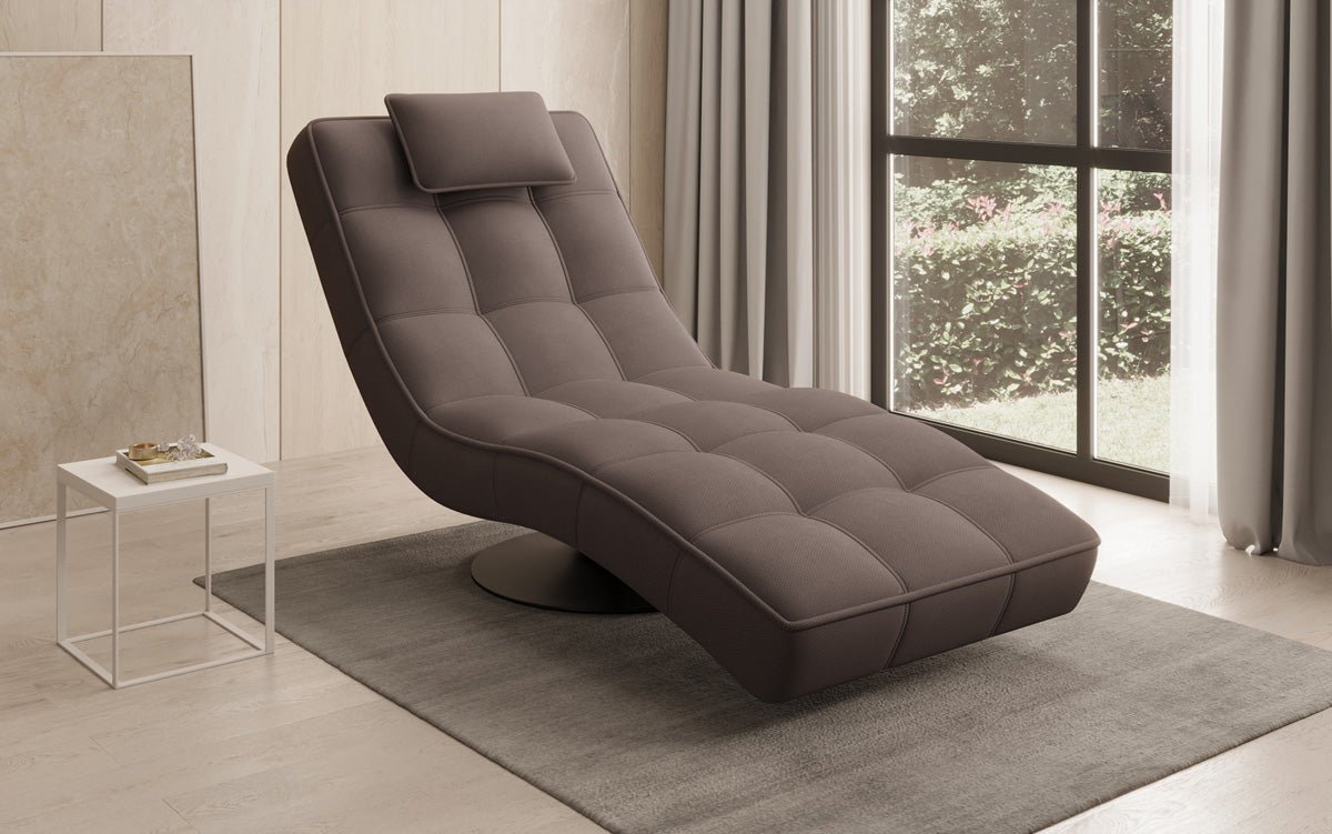Designer Relax-Liege Livara Stoff mit Drehfunktion