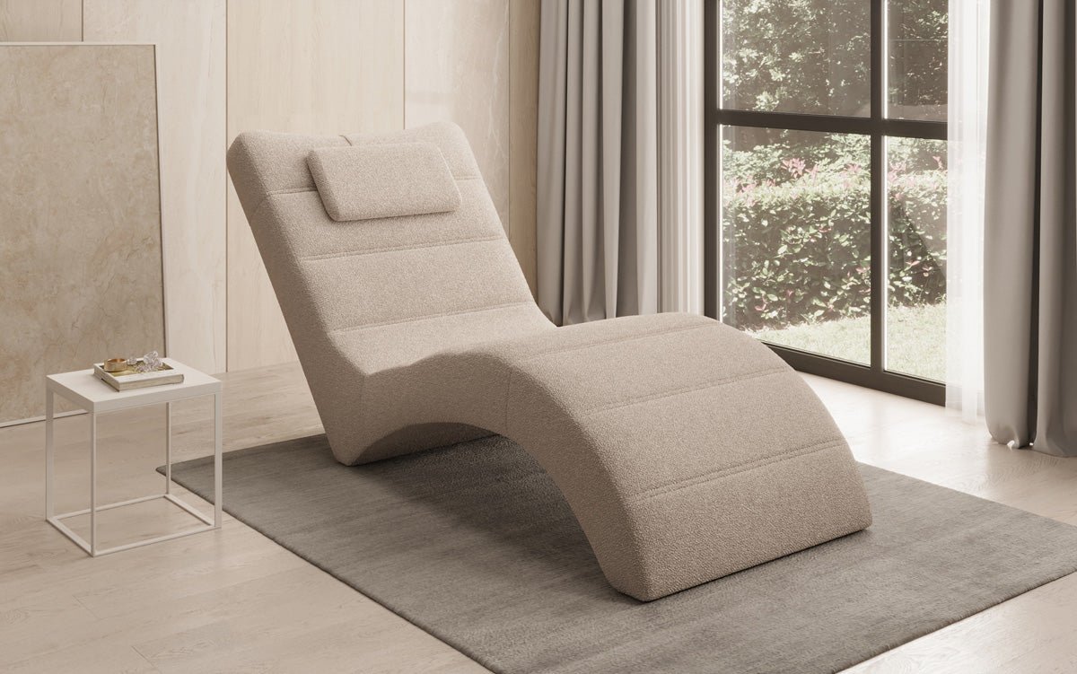 Designer Relax-Liege Leon in Bouclé