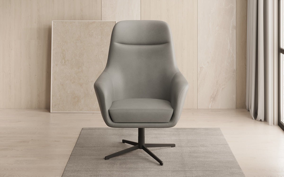 Designer Sessel Ren 360° Drehfunktion in Echtleder