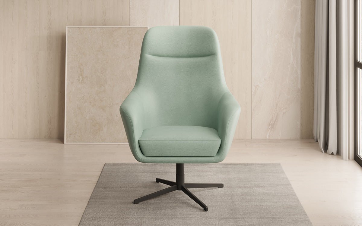 Designer Sessel Ren 360° Drehfunktion in Echtleder