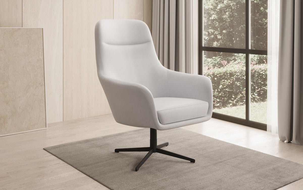 Designer Sessel Ren 360° Drehfunktion in Echtleder