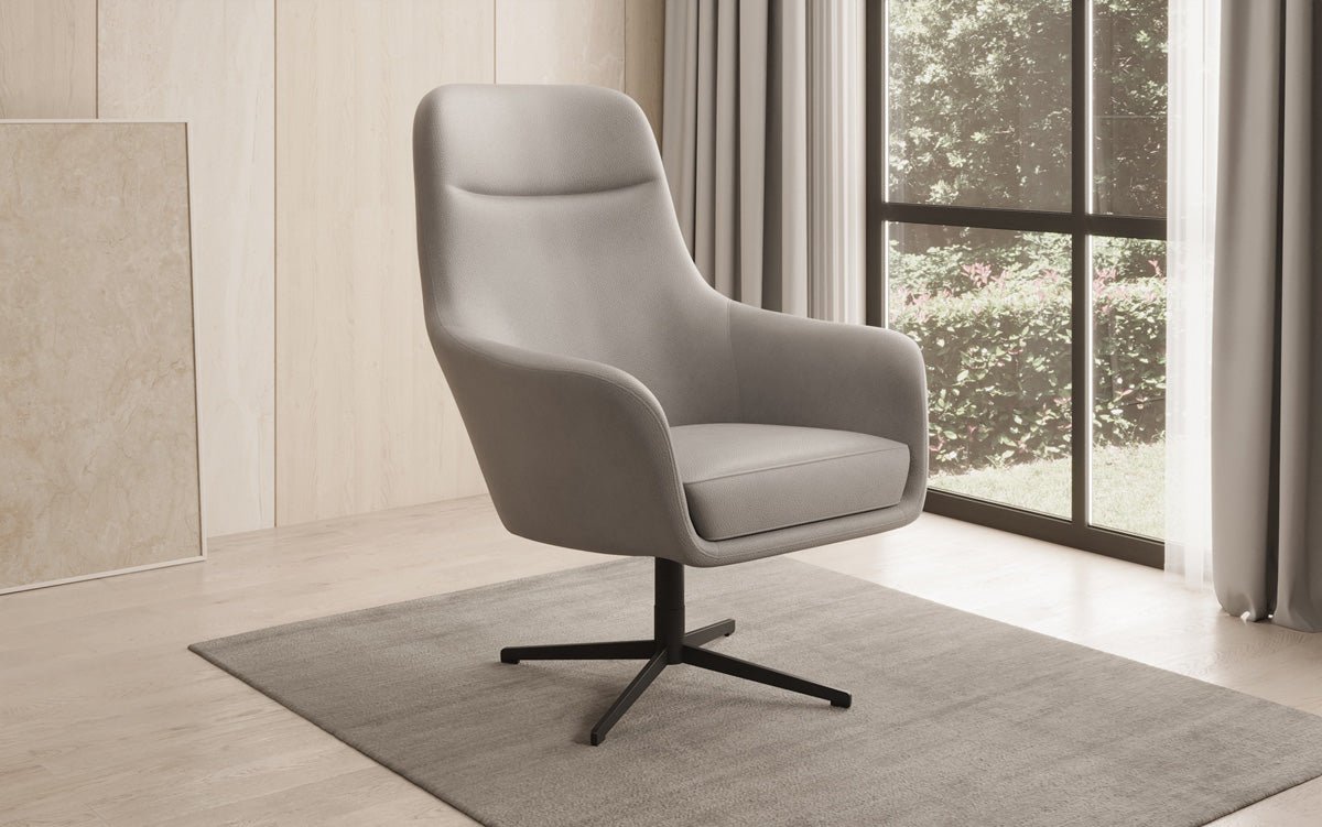 Designer Sessel Ren 360° Drehfunktion in Echtleder