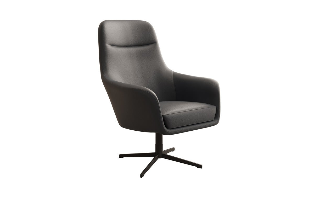 Designer Sessel Ren 360° Drehfunktion in Echtleder