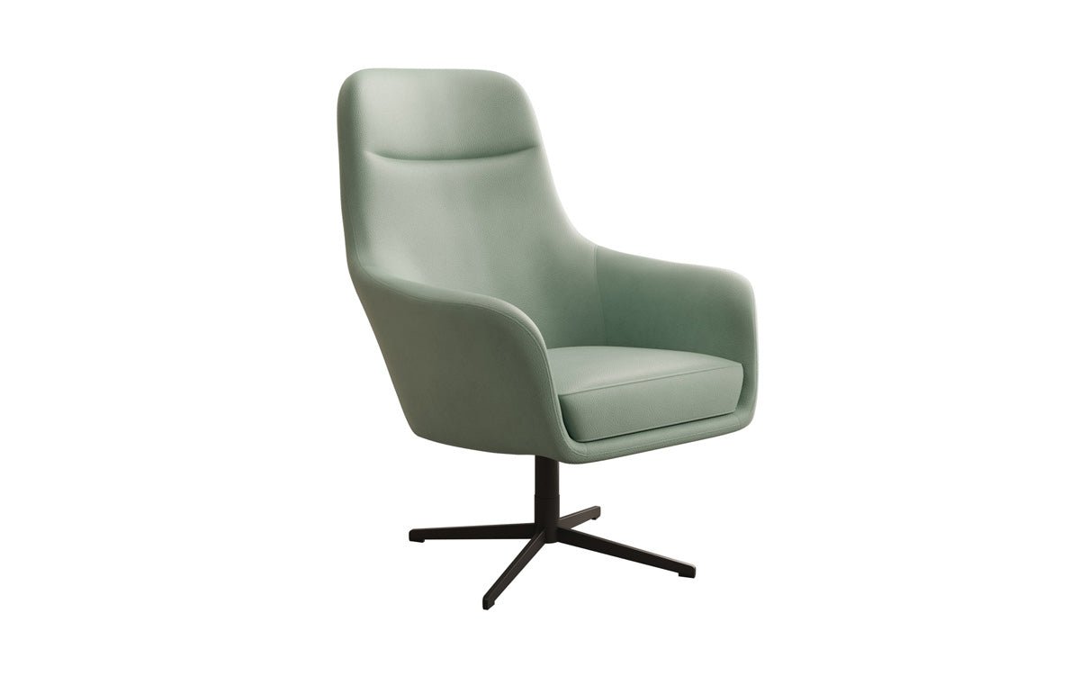 Designer Sessel Ren 360° Drehfunktion in Echtleder