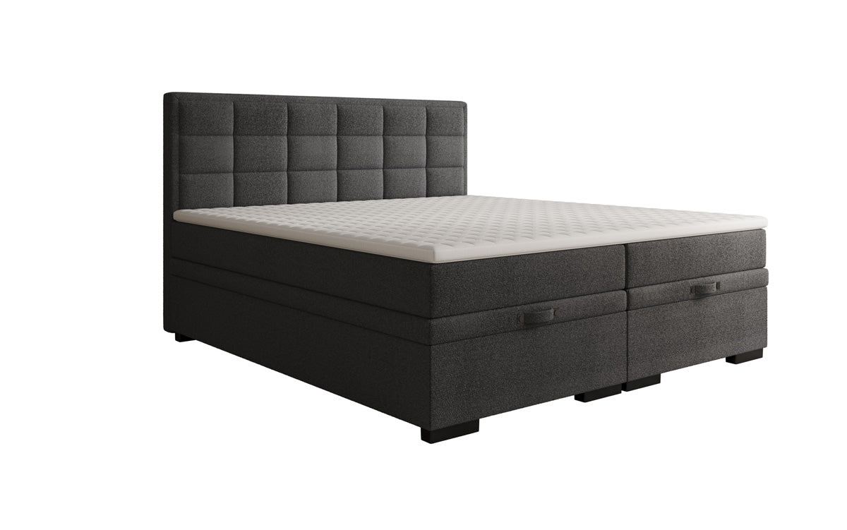 Boxspringbett Alessia mit Stauraum in Teddy Bouclé