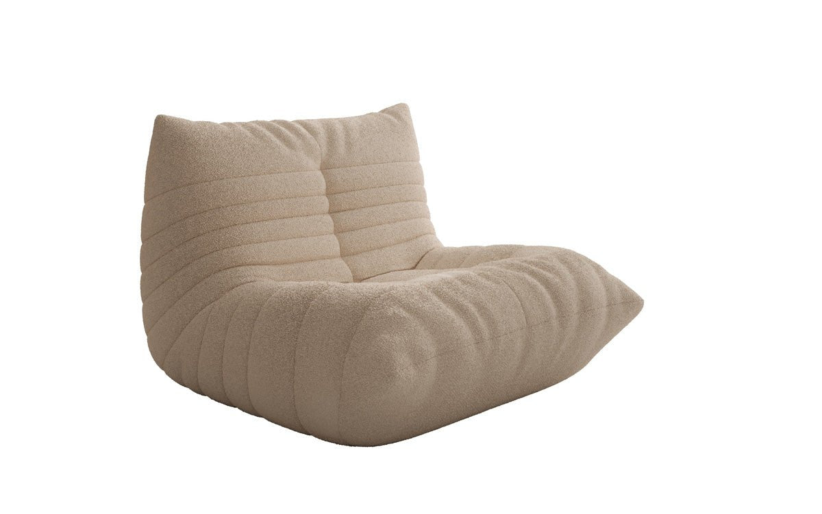 Designer Sofa-Sessel Calmo in Teddy Bouclé