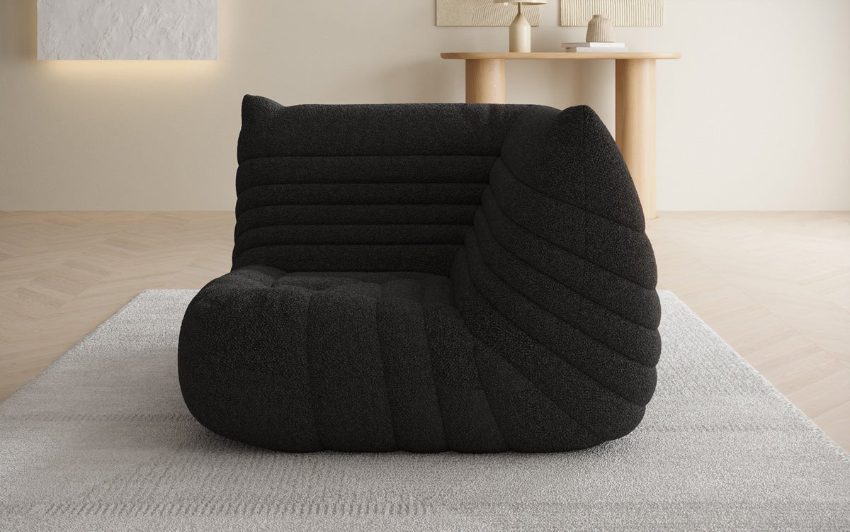 Designer Eckmodul Sofa-Sessel Calmo in Teddy Bouclé
