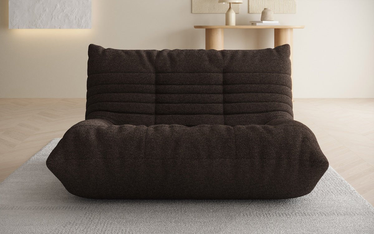 Designer 2 Sitzer Sofa Calmo in Teddy Bouclé