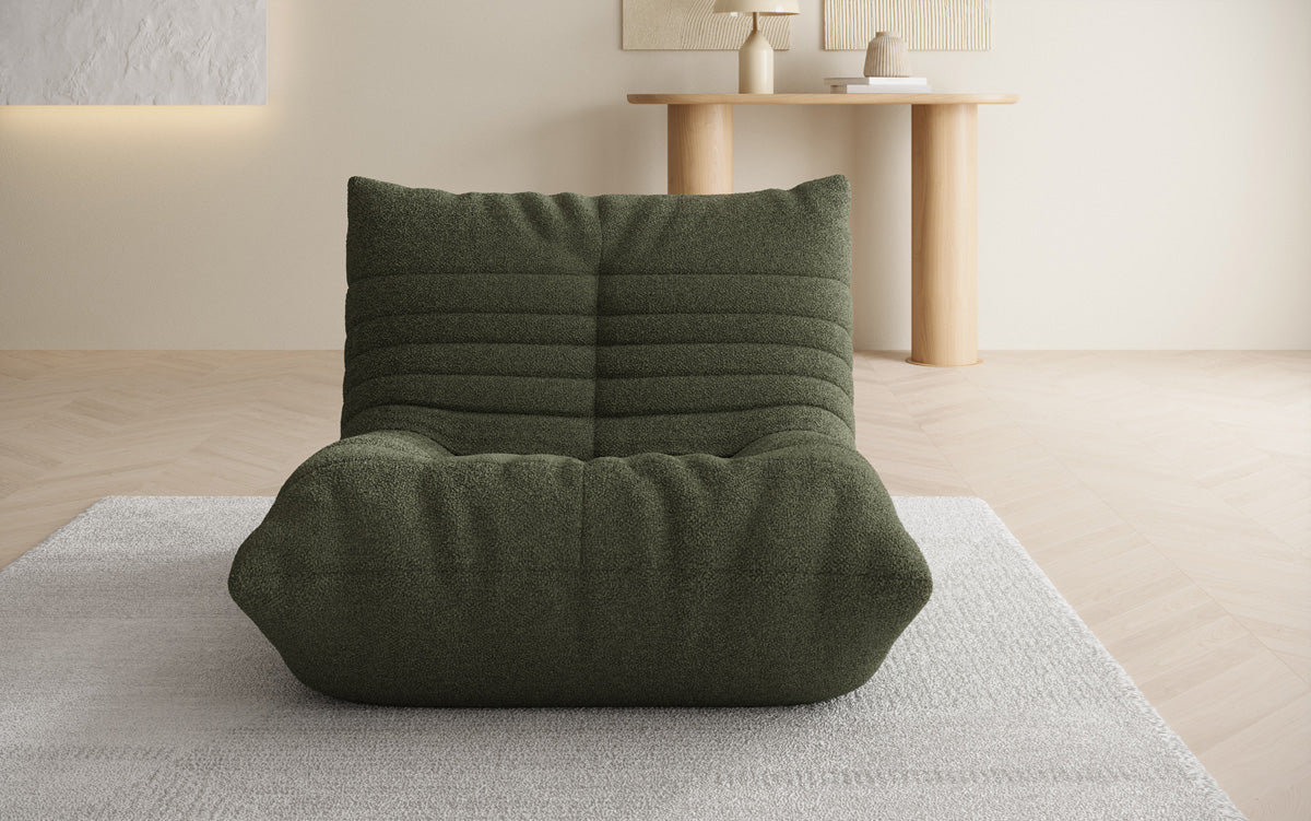 Designer Sofa-Sessel Calmo in Teddy Bouclé