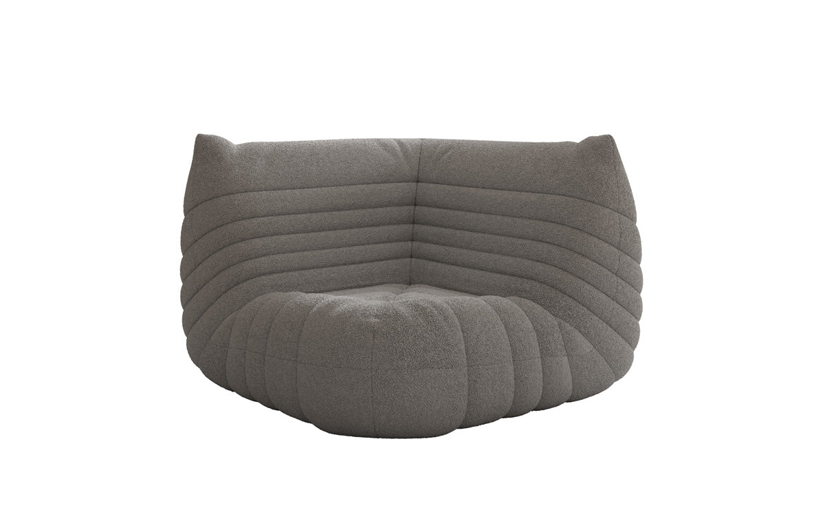 Designer Eckmodul Sofa-Sessel Calmo in Teddy Bouclé