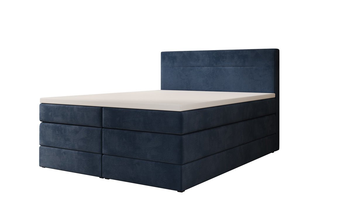 Boxspringbett Lavero mit Stauraum in Samt