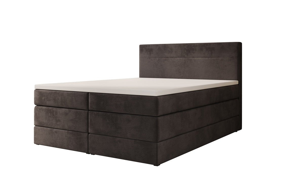 Boxspringbett Lavero mit Stauraum in Samt
