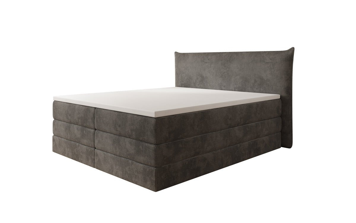Boxspringbett Liana mit hochklappbarem Stauraum in Cord
