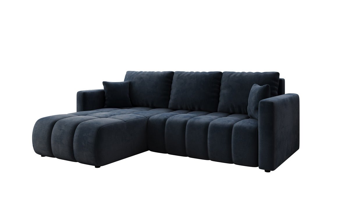 Designer Sofa Beatrice L mit Schlaf- und Klappfunktion in Samt