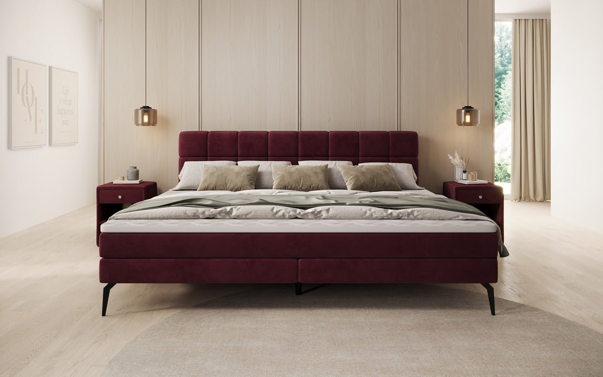 Familien Boxspringbett Savona – 220/240x200 in Samt