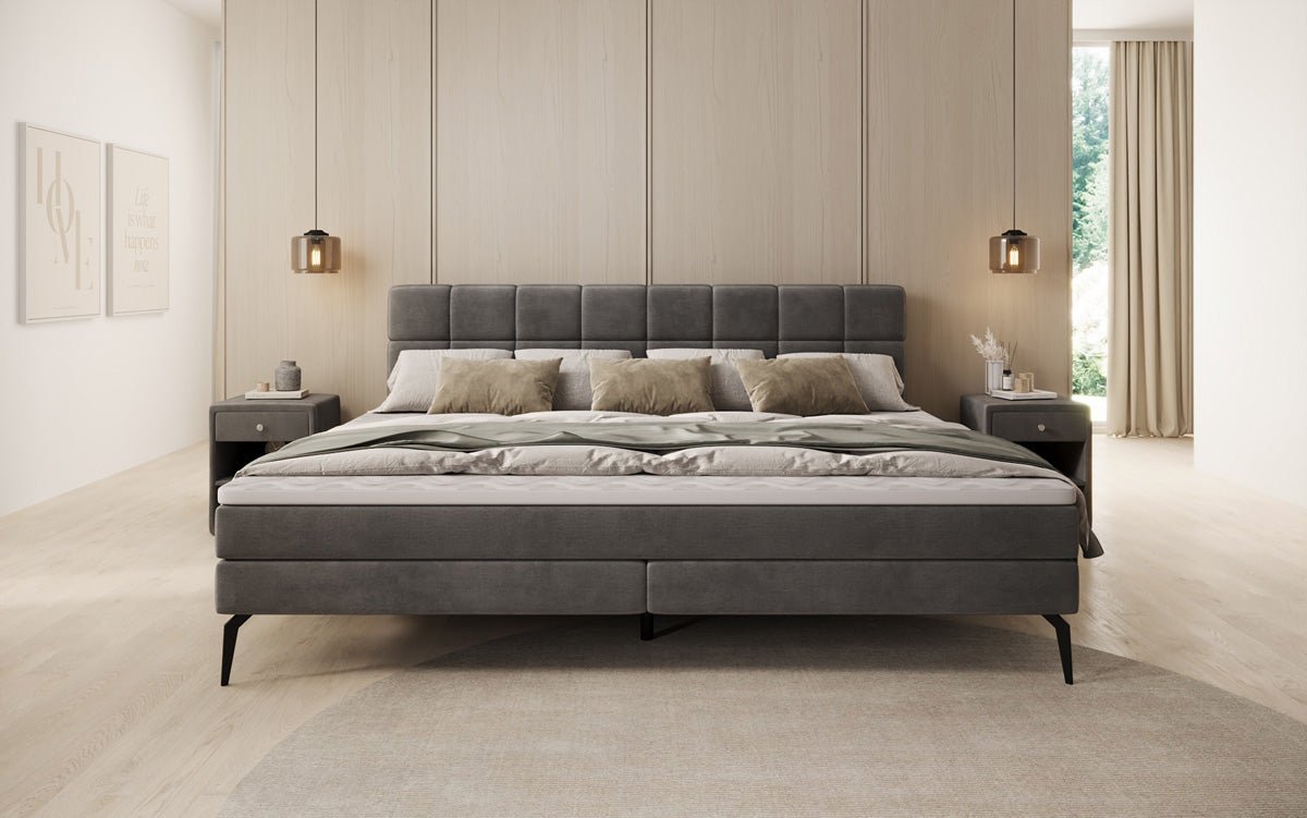 Familien Boxspringbett Savona – 220/240x200 in Samt