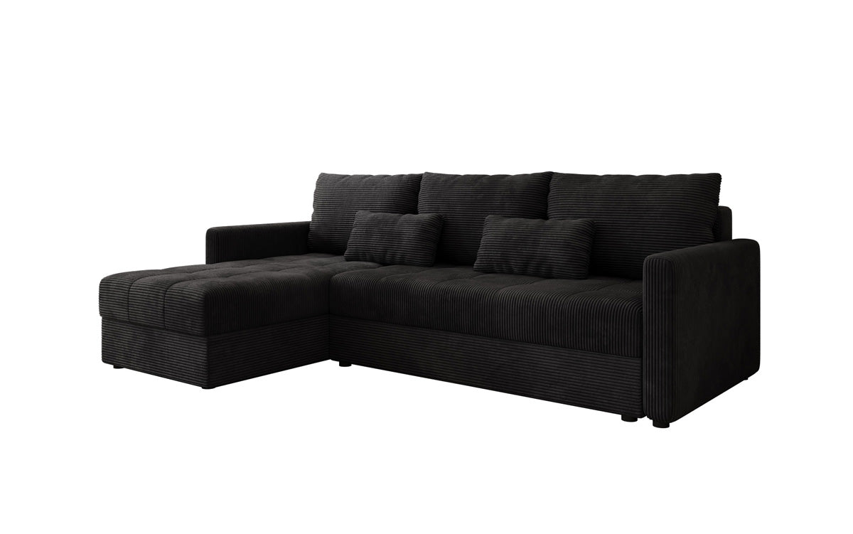 Designer Sofa Roma in Cord mit Schlaf- und Klappfunktion