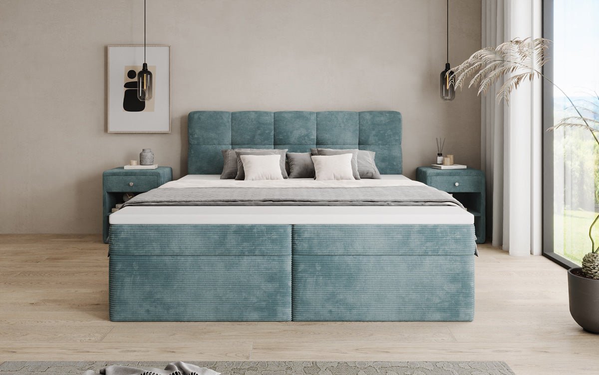 Boxspringbett Cozy II in Cord mit Stauraum