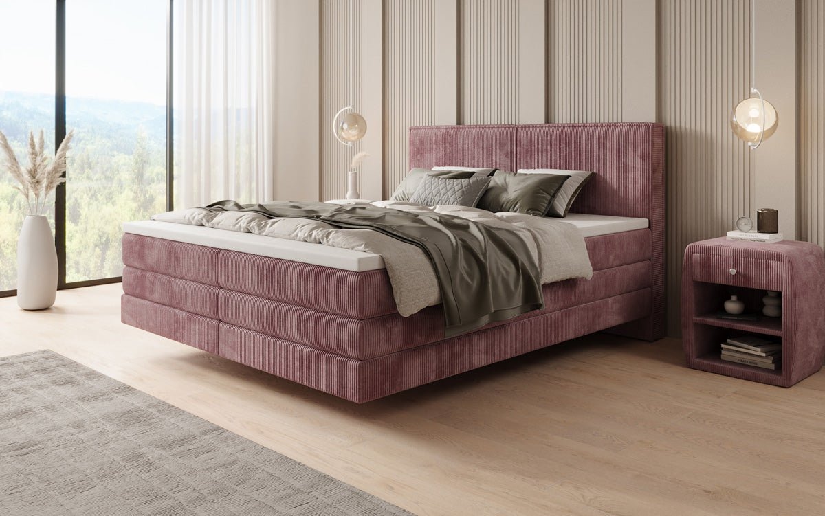 Boxspringbett Elara mit Schwebeoptik in Cord