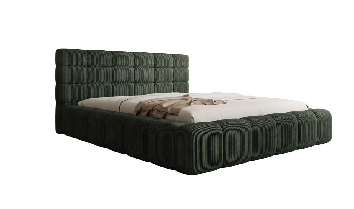 Designer Polsterbett Marshmallow in Cord mit Stauraum