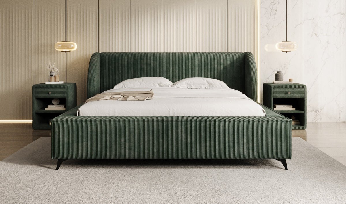 Designer Polsterbett Freya Cord mit Stauraum