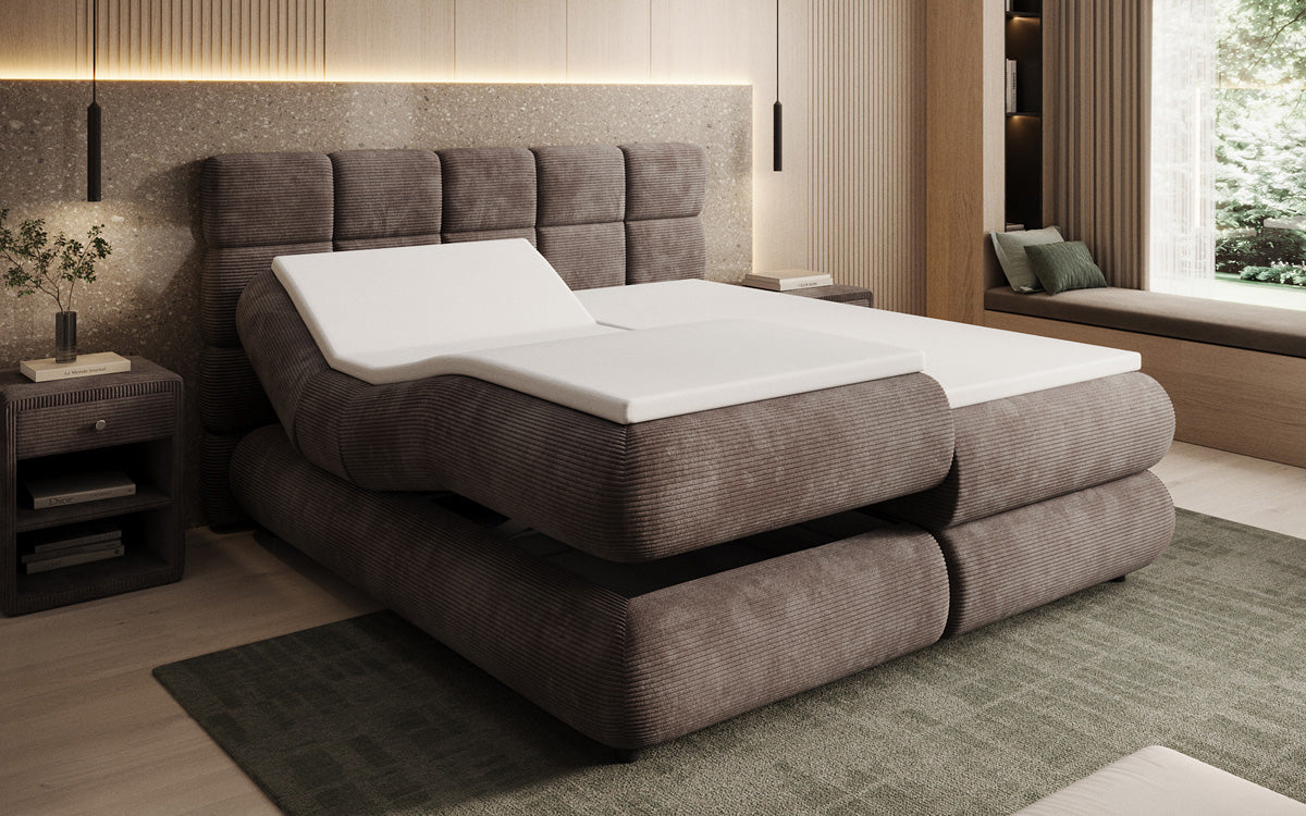 Boxspringbett Relana - elektrisch verstellbar in Cord