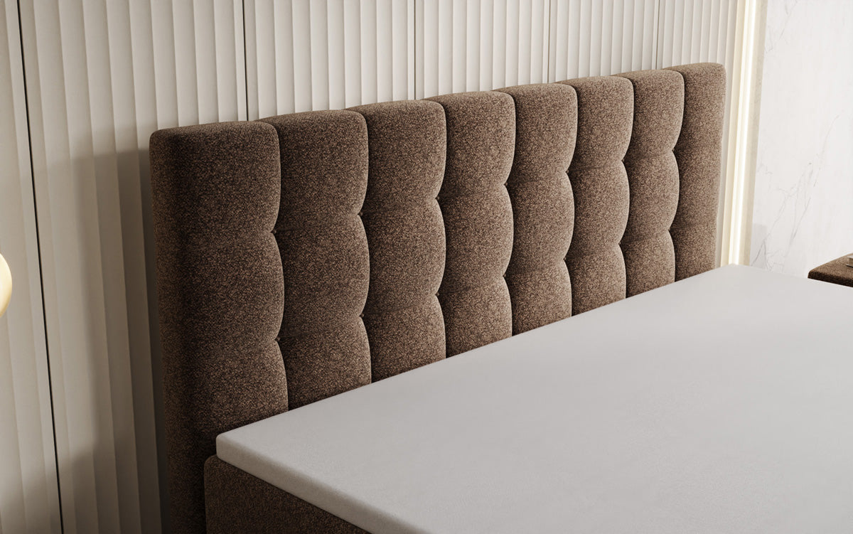 Boxspringbett Grandé in Strukturstoff mit Stauraum