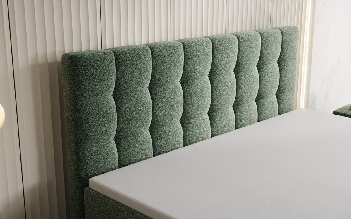 Boxspringbett Grandé in Strukturstoff mit Stauraum