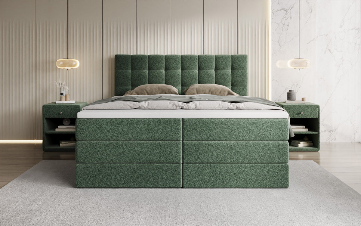 Boxspringbett Grandé in Strukturstoff mit Stauraum