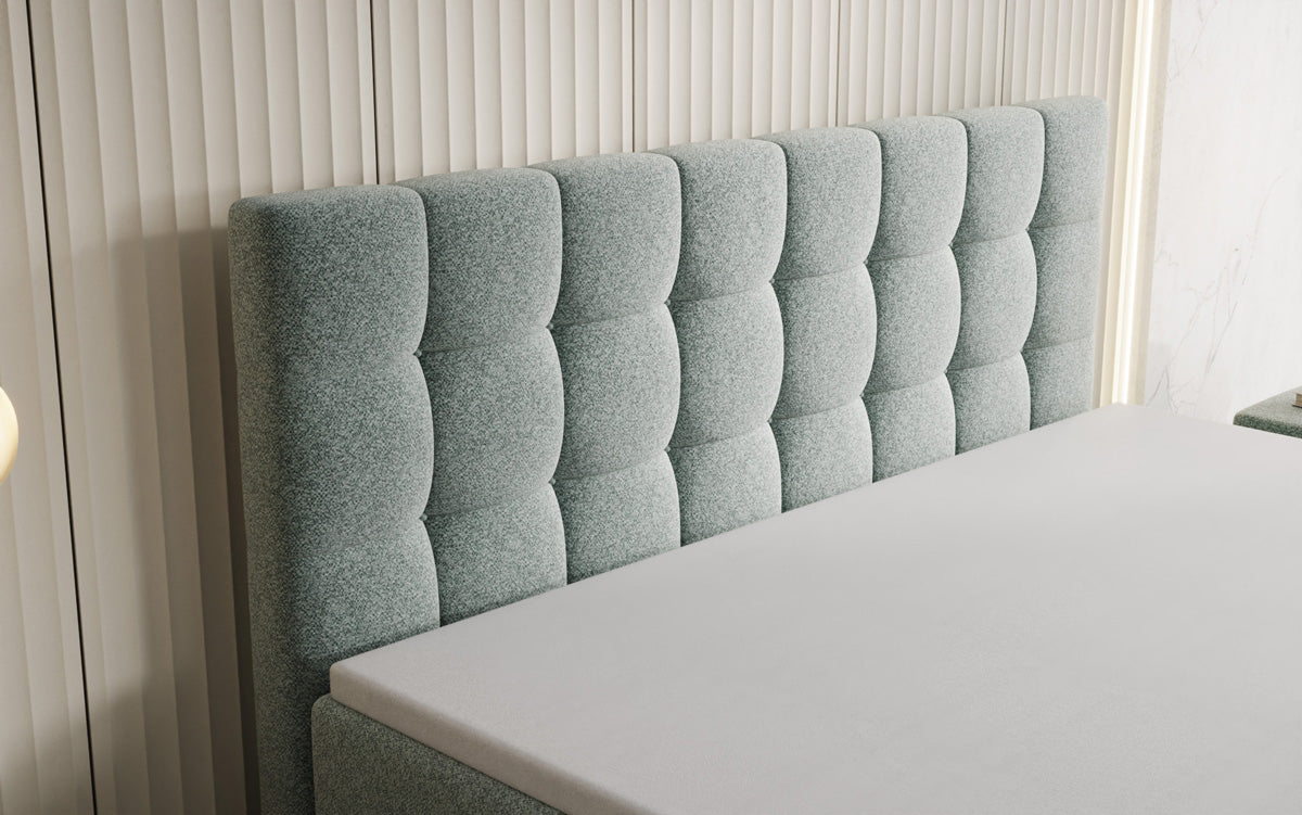 Boxspringbett Grandé in Strukturstoff mit Stauraum